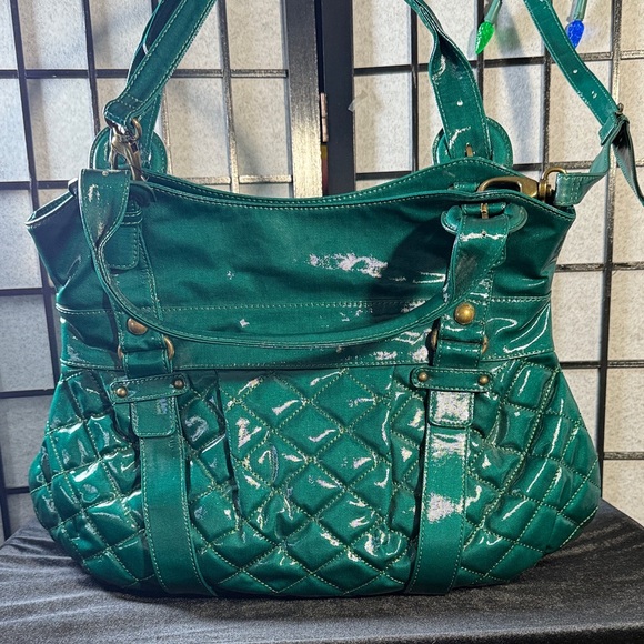 MAXX  New York Jewel Green Quilted Women's Hobo Style Bag - Picture 4 of 13